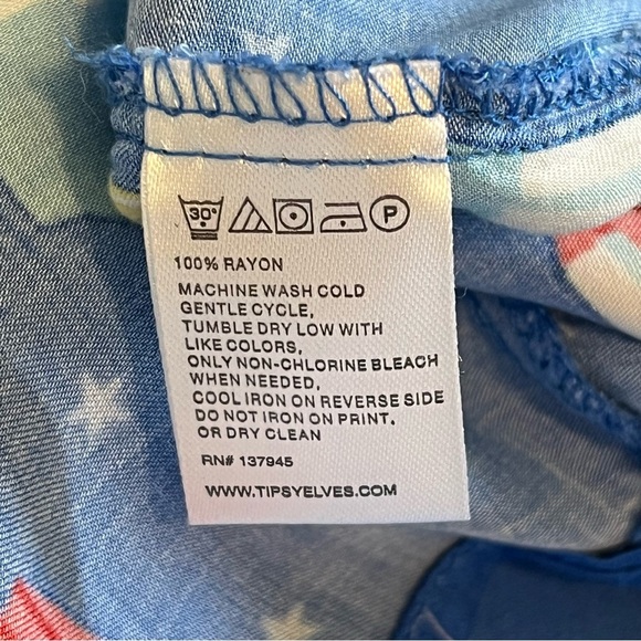 Tipsy Elves WOMEN'S Blue GRAND FINALE TIE-FRONT SHIRT Popsicle Print Size Small - Picture 9 of 9